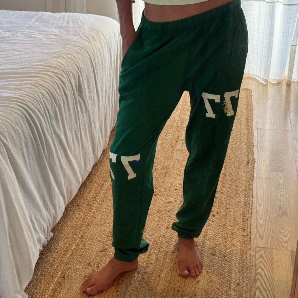 The Mayfair Group Green My Good Luck Sweatpants Size Small